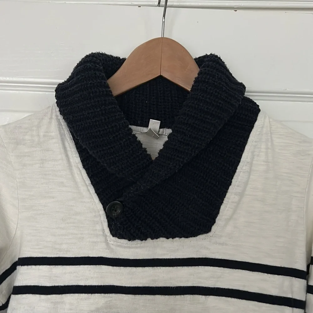 J. Crew Shawl-Collar Stripe Sweatshirt XS